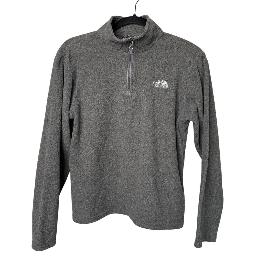 The North Face Youth L 14/16 Pullover‎ Lightweight Fleece 1/4 Zip Gray Unisex